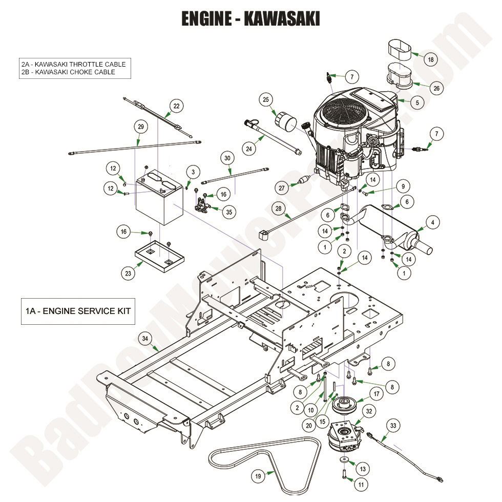 3649 - Bad Boy Mower Parts Lookup > 2024 > ZT Elite > Engine - Kawasaki FR730